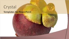  Presentation with mangosteen - Presentation theme enhanced with mangosteen-isolated-on-white-background background and a gold colored foreground