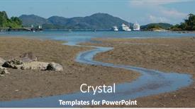  Presentation with river forest - Slide set with mangrove-forest-with-river background and a gray colored foreground