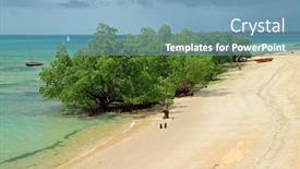  Presentation with zanzibar - Amazing presentation design having mangrove-trees-and-sandy-beach backdrop and a teal colored foreground