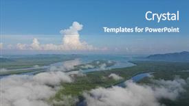  Presentation with aerial - PPT layouts having mangroves - aerial view of mangrove forest background and a teal colored foreground