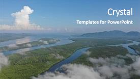  Presentation with aerial - PPT theme featuring mangroves - aerial view of mangrove forest background and a teal colored foreground