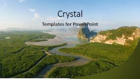  Presentation with thailand - Audience pleasing presentation theme consisting of mangroves - panoramic aerial view backdrop and a light blue colored foreground
