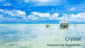  Presentation with philippines - Colorful theme enhanced with mangroves and hut bohol philippines backdrop and a sky blue colored foreground