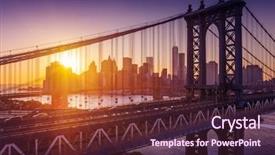  Presentation with brooklyn - Audience pleasing presentation theme consisting of manhattan and brooklyn bridge backdrop and a wine colored foreground