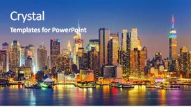  Presentation with new york university - Audience pleasing slide deck consisting of manhattan at night new york backdrop and a ocean colored foreground