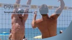  Presentation with beach ball - Audience pleasing PPT theme consisting of manhattan-beach-ca-july-18 backdrop and a light blue colored foreground