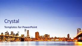  Presentation with brooklyn bridge - Cool new presentation with manhattan bridge and brooklyn bridge backdrop and a sky blue colored foreground