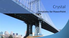  Presentation with manhattan - Colorful presentation theme enhanced with manhattan-bridge-and-lower-manhattan backdrop and a light blue colored foreground