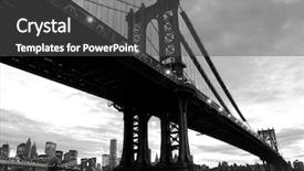  Presentation with brooklyn - Beautiful PPT theme featuring manhattan bridge and manhattan skyline backdrop and a dark gray colored foreground