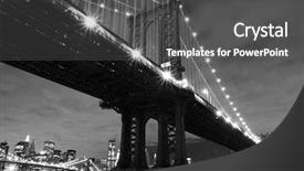  Presentation with new york night - Presentation consisting of manhattan bridge and skyline background and a dark gray colored foreground