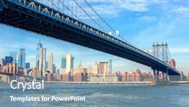  Presentation with states - Colorful PPT layouts enhanced with manhattan bridge with manhattan backdrop and a seafoam green colored foreground