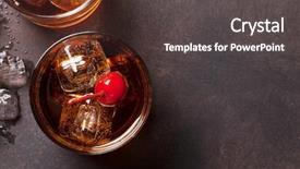  Presentation with manhattan - PPT theme having manhattan cocktail with whiskey top background and a dark gray colored foreground