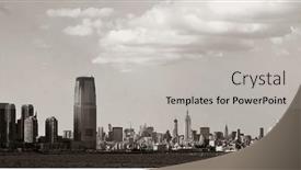  Presentation with manhattan - Slide deck with manhattan-downtown-skyline-and-new and a light gray colored foreground