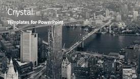  Presentation with new york city - Presentation theme with manhattan-downtown-sunset-rooftop-view background and a gray colored foreground