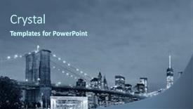  Presentation with brooklyn - Cool new PPT theme with manhattan downtown urban view with brooklyn bridge at night backdrop and a ocean colored foreground
