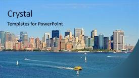  Presentation with view of toronto downtown - Beautiful theme featuring manhattan from across the water backdrop and a  colored foreground