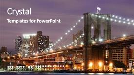  Presentation with brooklyn bridge - Colorful PPT theme enhanced with manhattan in new york city backdrop and a gray colored foreground