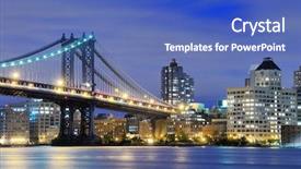  Presentation with new york city - Audience pleasing slide deck consisting of manhattan in new york city backdrop and a teal colored foreground