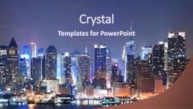  Presentation with new york city - Presentation design consisting of manhattan midtown skyline at night background and a  colored foreground