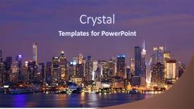  Presentation with new york night - Cool new PPT layouts with manhattan-midtown-skyscrapers-and-new backdrop and a violet colored foreground