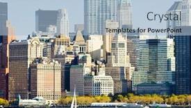  Presentation with manhattan - Amazing theme having manhattan new york city usa backdrop and a light blue colored foreground