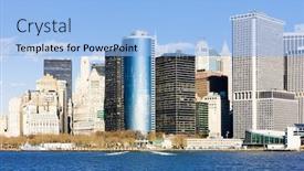  Presentation with manhattan - Audience pleasing slides consisting of manhattan new york city usa backdrop and a light blue colored foreground