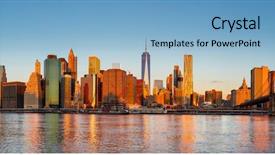  Presentation with gentle - Amazing slides having manhattan over the river early backdrop and a light blue colored foreground