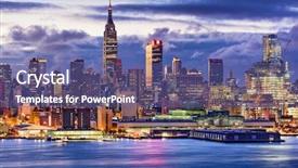  Presentation with new york city subway station - Cool new presentation theme with manhattan skyline across the hudson backdrop and a  colored foreground