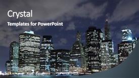  Presentation with new york night - PPT layouts consisting of manhattan skyline at night new york city background and a dark gray colored foreground