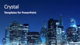  Presentation with new york night - Presentation consisting of manhattan skyline at night new background and a navy blue colored foreground