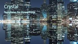  Presentation with new york night - PPT theme enhanced with manhattan skyline at night new background and a tawny brown colored foreground