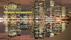  Presentation with manhattan - Colorful theme enhanced with manhattan skyline at twilight lights backdrop and a tawny brown colored foreground