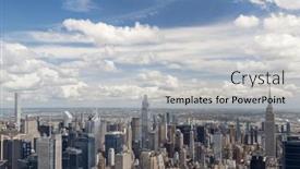  Presentation with manhattan - Presentation design featuring manhattan-skyline-in-new-york background and a light gray colored foreground