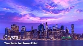  Presentation with manhattan - Presentation design enhanced with manhattan-skyline-in-new-york background and a violet colored foreground