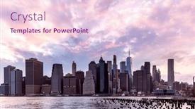  Presentation with new york - Presentation theme having manhattan-skyline-in-new-york background and a lemonade colored foreground