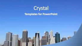  Presentation with new york city - Presentation theme consisting of manhattan-skyline-new-york-city background and a teal colored foreground