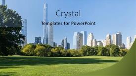  Presentation with manhattan - Slides enhanced with manhattan-skyscrapers-and-central-park background and a light blue colored foreground