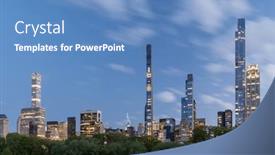  Presentation with manhattan - Presentation theme having manhattan-skyscrapers-and-central-park background and a teal colored foreground