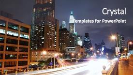  Presentation with street light view - Audience pleasing slide set consisting of manhattan street view at night backdrop and a dark gray colored foreground