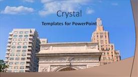  Presentation with manhattan - Presentation design having manhattan washington square park arch in new york city usa background and a light blue colored foreground