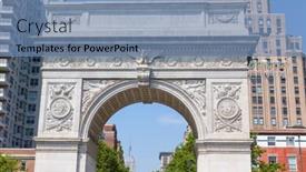  Presentation with new york city - PPT theme with manhattan-washington-square-park-arch background and a teal colored foreground
