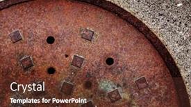  Presentation with lid - PPT theme having manhole-cover-man-hole-lid background and a tawny brown colored foreground