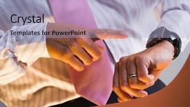  Presentation with time money - Theme enhanced with manhood - business shows on his watch background and a  colored foreground