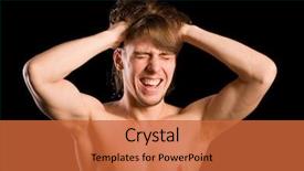  Presentation with man head in hands - Audience pleasing slide set consisting of manhood - crying and emotional young man backdrop and a red colored foreground