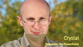  Presentation with fall - Colorful presentation theme enhanced with manhood - handsome man with glasses backdrop and a  colored foreground