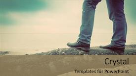  Presentation with confidence - Slide deck with manhood - man in jeans and elegant background and a  colored foreground