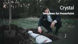  Presentation with murderer - Beautiful theme featuring maniac against grave serial murderer backdrop and a dark gray colored foreground