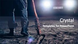  Presentation with baseball - Colorful PPT theme enhanced with maniac hand with bloody baseball backdrop and a ocean colored foreground