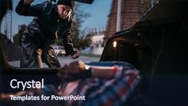  Presentation with car - Colorful slide set enhanced with maniac looks on female victim backdrop and a wine colored foreground