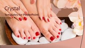  Presentation with manicure - Beautiful theme featuring manicure - closeup photo of a beautiful backdrop and a coral colored foreground